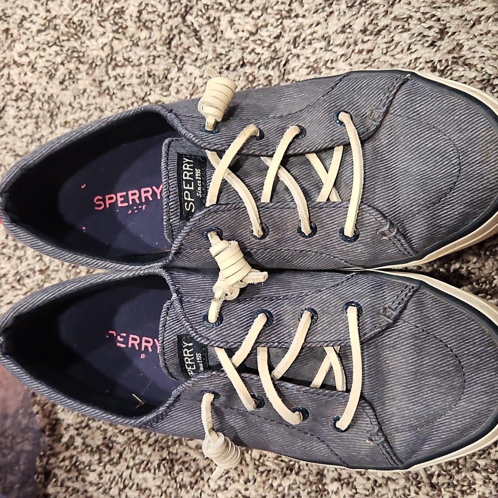 Sperry Blue Canvas Shoes Size 7.5